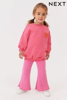 Pink Sweatshirt and Flared Leggings Set (3mths-7yrs) (397016) | €19 - €25