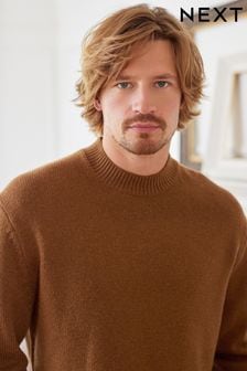 Karamelno rjava - Pleten pulover običajnega Blend volne (397034) | €14