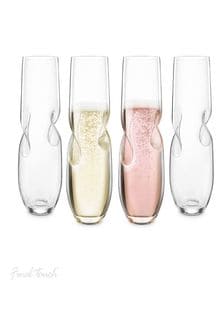Jeray Clear Final Touch Set of 4 Bubbles Stemless Champagne Sp Glasses (397159) | €47