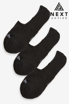 Black Next Active Sports Cushion Sole Invisible Socks 3 Pack (397240) | ₪ 26