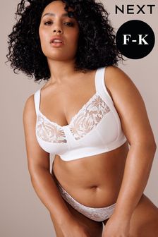 White Ultimate Support F-K Cup Comfort Padded Strap Non Pad Non Wired Bra (397658) | LEI 152