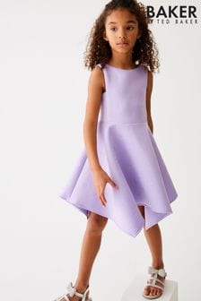 Baker by Ted Baker Lilac Purple Hanky Hem Embossed Scuba Dress (398043) | HK$463 - HK$514