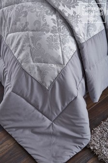 Catherine Lansfield Silver Damask Jacquard Bedspread (398498) | AED277