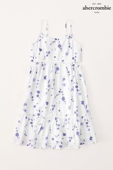 Abercrombie & Fitch White Floral Poplin Dress