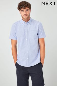 Light Blue Regular Fit Short Sleeve Oxford Shirt (398660) | DKK182