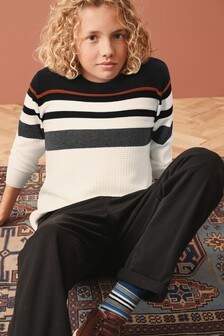 Pull Ripple avec rayure au niveau de la poitrine (3-16 ans)