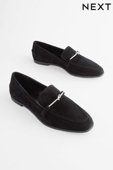 Black/Silver Forever Comfort® Leather Knot Hardware Loafers (398915) | €25