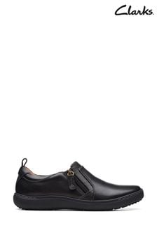 Clarks Black Leather Nalle Lilac Shoes (399087) | €124