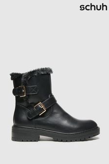 Schuh Black Aubrey Faux Fur Biker Boots (399224) | €55