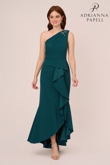 Adrianna Papell Studio Green Beaded Knit Crepe Gown (399422) | EGP5,662