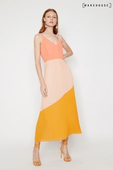 Warehouse midi online pleated dress