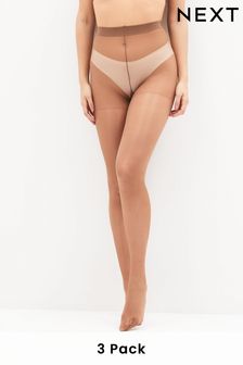 Espresso Brown Sheer Gloss Tights Three Pack (400137) | ₪ 26