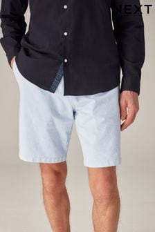 Light Blue Oxford Straight Fit Stretch Chinos Shorts (400139) | SGD 34
