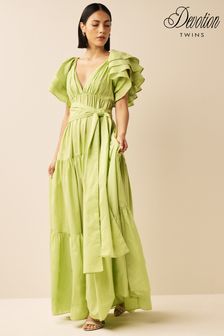 Devotion Twins Green Loutro Maxi Tiered Dress (400380) | ₪ 885