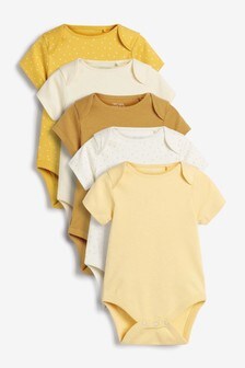 Lot de 5 bodys à manches courtes de couleur unie (0 mois - 3 ans)