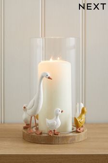 Natural Family of Ducks Hurricane Candle Holder (400708) | €33