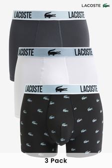 Lacoste Mens Active Performance Black Trunks 3 Pack