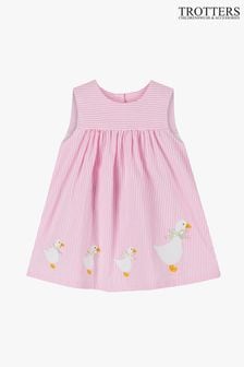 Rosa - Trotters London Little Pale Duck Striped Cotton Dress (400894) | 74 €