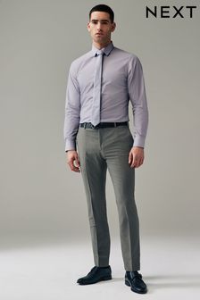 Сиренево-фиолетовый - Зауженный крой - Рубашка с одним манжетом из легкой в уходе ткани (401355) | €32