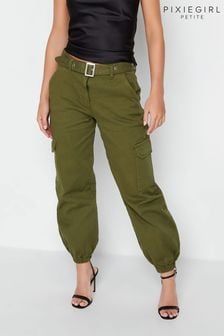 PixieGirl Petite Green Belted Cuffed Jogger Jeans (401376) | $63