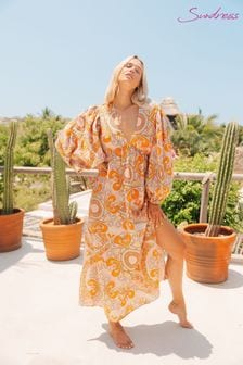 Sundress Orange Printed Side Slit Maxi Dress (401939) | €147