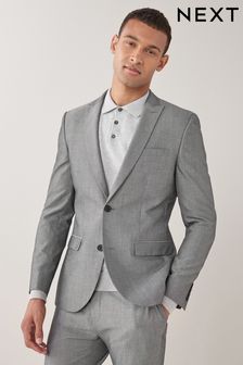 Gris claro - Corte ajustado - Chaqueta de traje de dos botones (402122) | 80 €