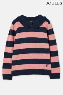 Joules Maddie Navy/Pink Stripe Knitted Long Sleeve Top (403388) | €53 - €61