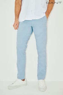 Синий - зауженные хлопковые саржевые брюки чинос Gant (403441) | €133