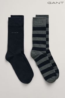 Grau - Gant Socken im 2er-Pack, Streifen/Unifarben (403505) | 25 €