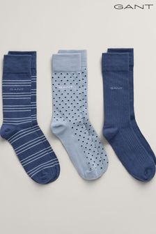GANT Blue Patterned Socks 3 Pack