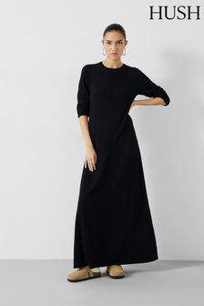 Hush Black Talen Crew Knitted Dress (403703) | AED610