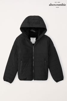 Czarny - Czarny płaszcz puchowy Abercrombie & Fitch (403782) | 217 zł
