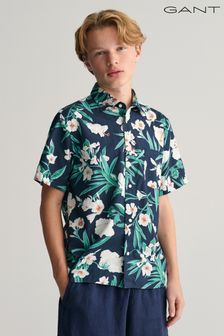 藍色 - Gant Boys Oleander Print Cotton Short Sleeve Shirt (404165) | NT$2,800