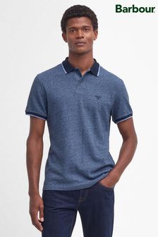 Barbour® Navy Powburn Jacquard Jersey Polo Shirt (404170) | 532 SAR