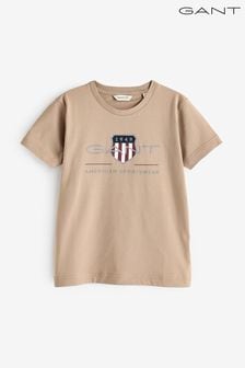 GANT Boys Cream Archive Shield Organic Cotton T-Shirt