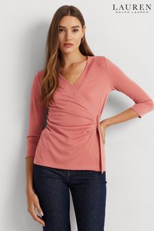Lauren Ralph Lauren Рожевий топ-пуловер із середнім рукавом Jainab (404893) | 5 665 ₴
