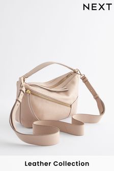 Mid Mink Brown Leather Zip Cross-Body Bag (404921) | ₪ 217