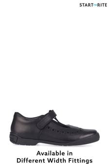 أسود - حذاء مدرسي شكل T جلد أسود Leapfrog تلبيس قياسي وعريض من Start-rite (405605) | 25 ر.ع