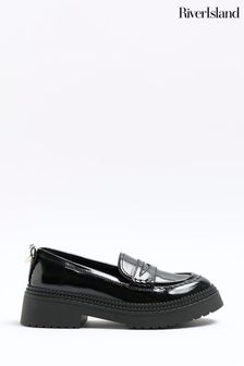 River Island Black Patent Loafers (406785) | €17.50