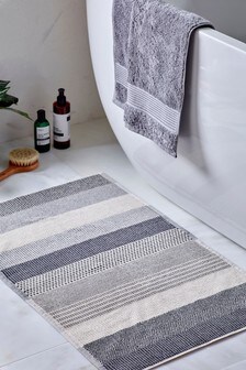Natural Stripe Egyptian Cotton Toweling Bath Mat (406850) | $24