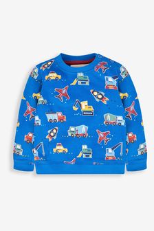 Blau mit Fahrzeugen - Jojo Maman Bébé Jungen Bedrucktes Sweatshirt (406894) | 35 €