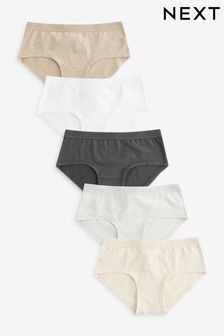 White/Charcoal Grey/Oatmeal Hipster Briefs 5 Pack (2-16yrs) (407118) | ₪ 38 - ₪ 55