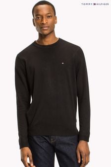 Black - Tommy Hilfiger Core Cotton Silk Crew Neck Sweater (407265) | kr1 830
