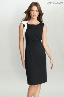 Gina Bacconi Jaya Black Dress With Contrast Bow Detail (407417) | €100