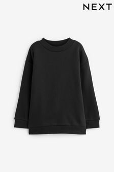黑色 - 淨色圓領運動衫 (3-16歲) (407615) | NT$530 - NT$750