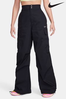 Black - Nike High Rise Woven Oversized Trousers (407846) | kr1 460