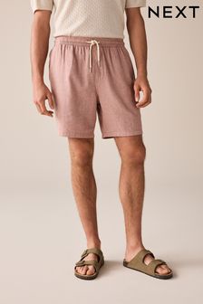 Rust Brown Cotton Linen Dock Shorts (408574) | $28