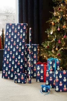 Navy Snowman Extra Wide 10m Christmas Wrapping Paper (408675) | 9 €