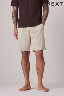 Bone Cream Textured Lightweight Shorts (408719) | OMR6