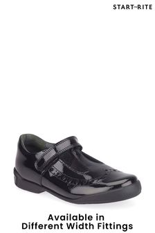 Start-Rite Leapfrog T Bar Black Patent Leather School Shoes F & G Fit (408770) | ₪ 246